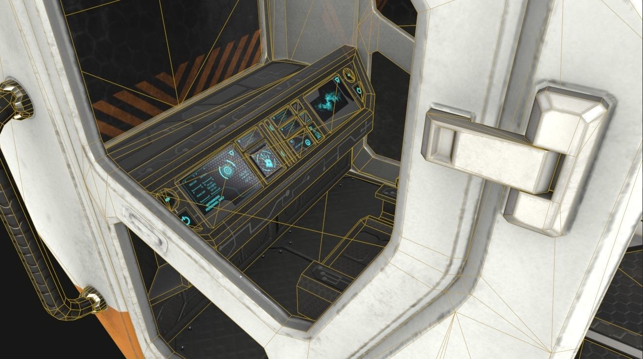 Sci-fi Cart Low-poly 3D model_10