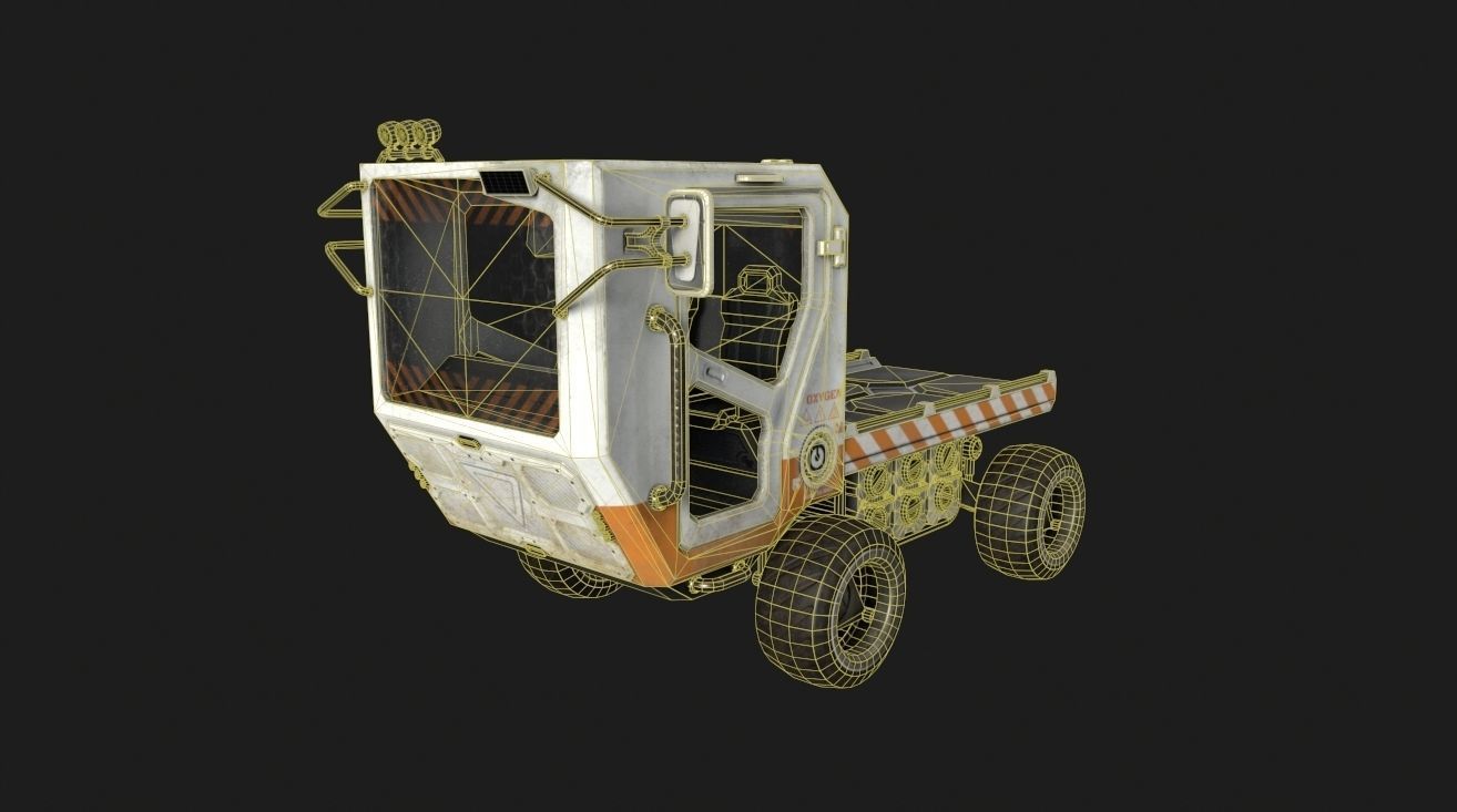 Sci-fi Cart Low-poly 3D model_8
