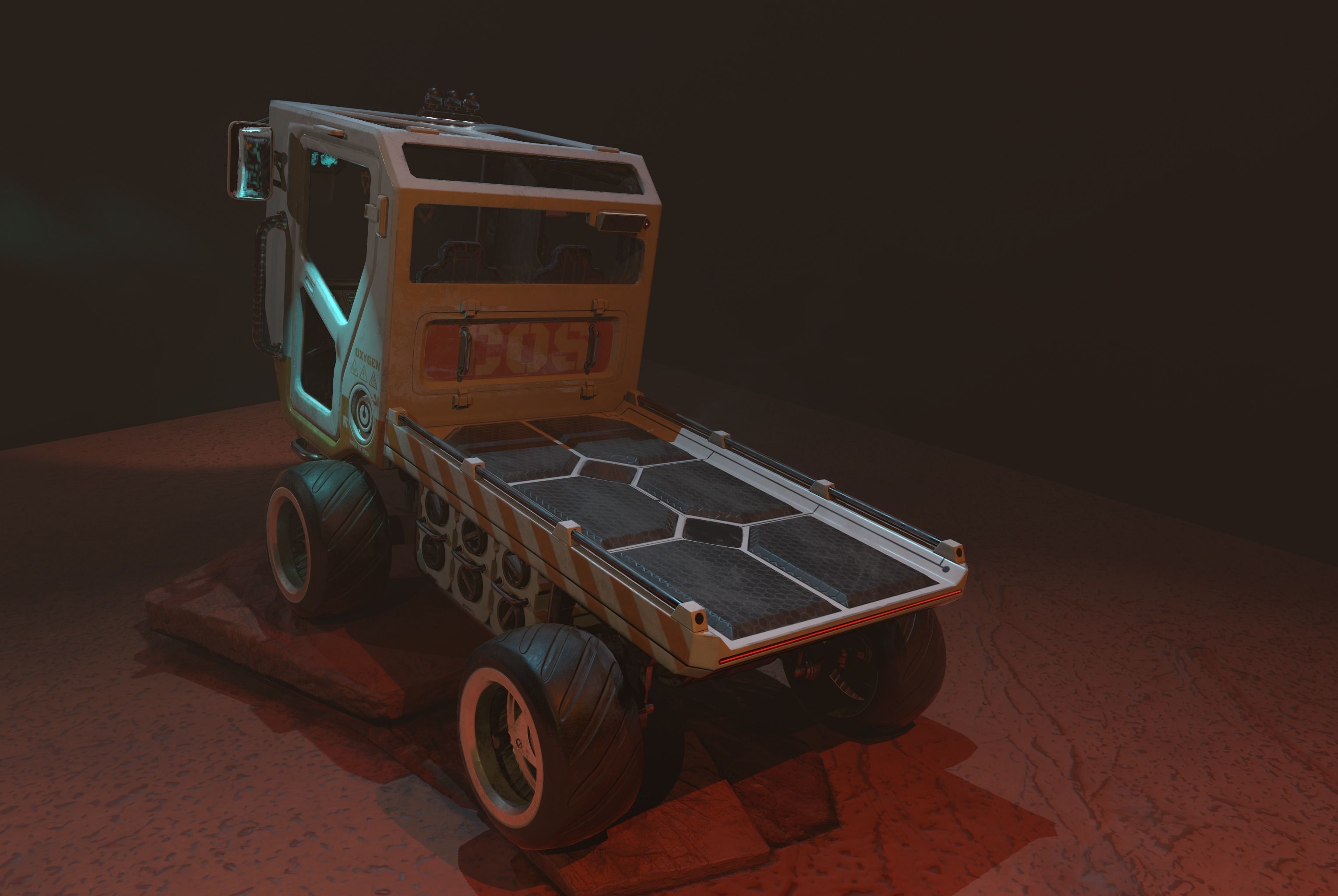 Sci-fi Cart Low-poly 3D model_3