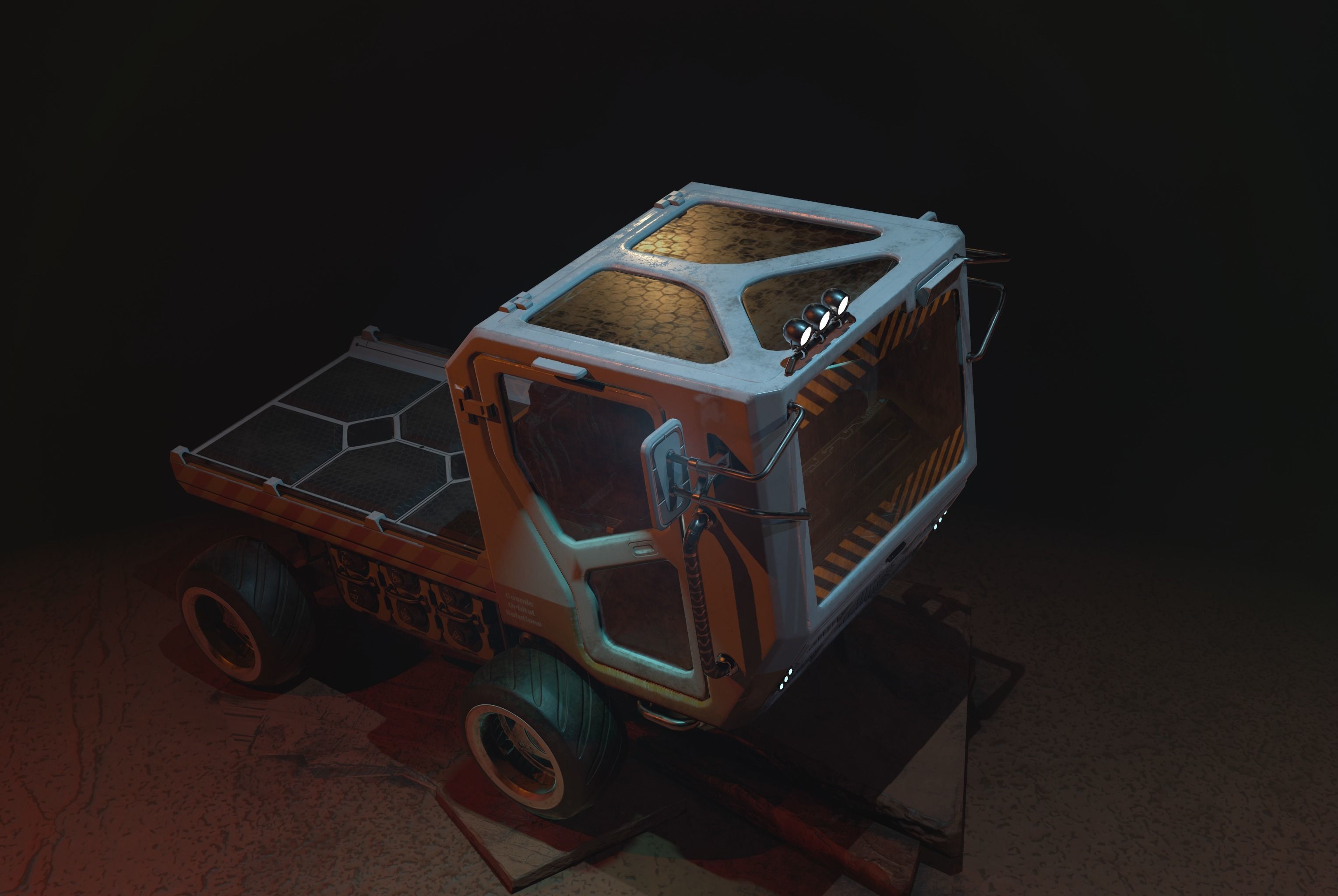 Sci-fi Cart Low-poly 3D model_6