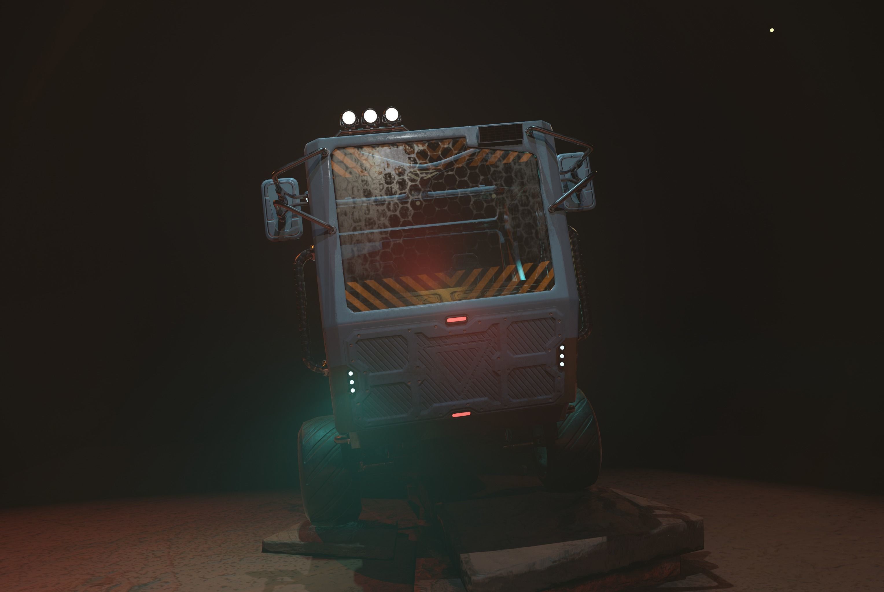 Sci-fi Cart Low-poly 3D model_7