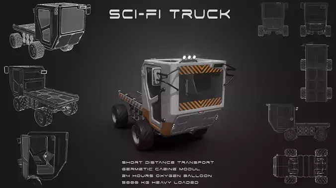 Sci-fi Cart Low-poly 3D model