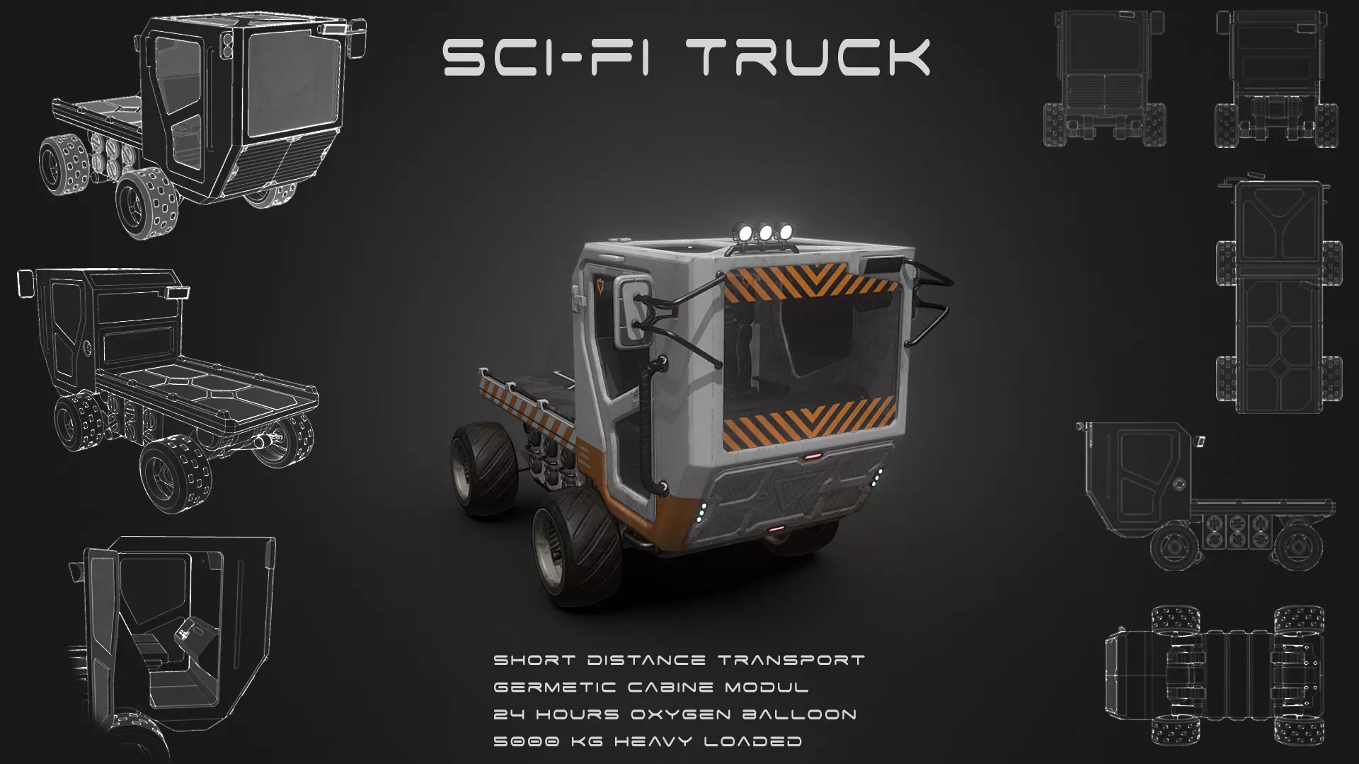 Sci-fi Cart Low-poly 3D model_0