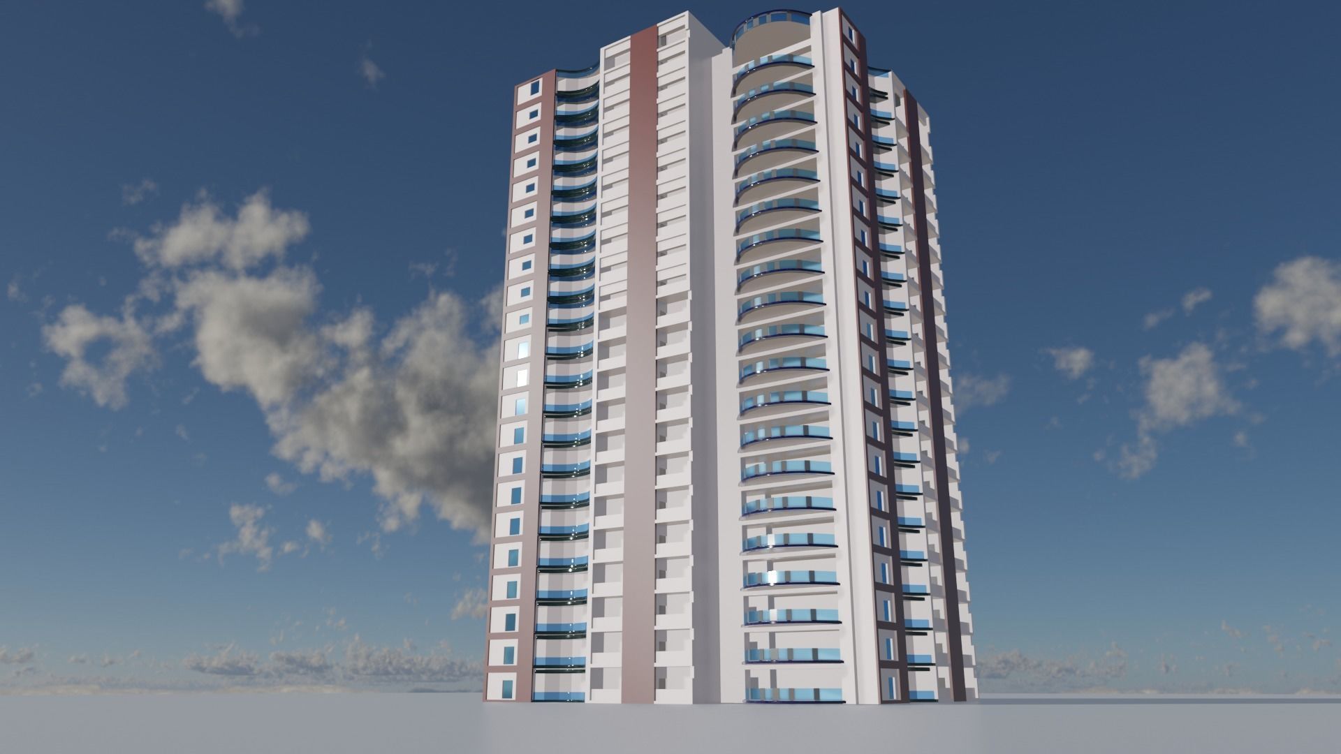 Residential Building 2 3D model_2