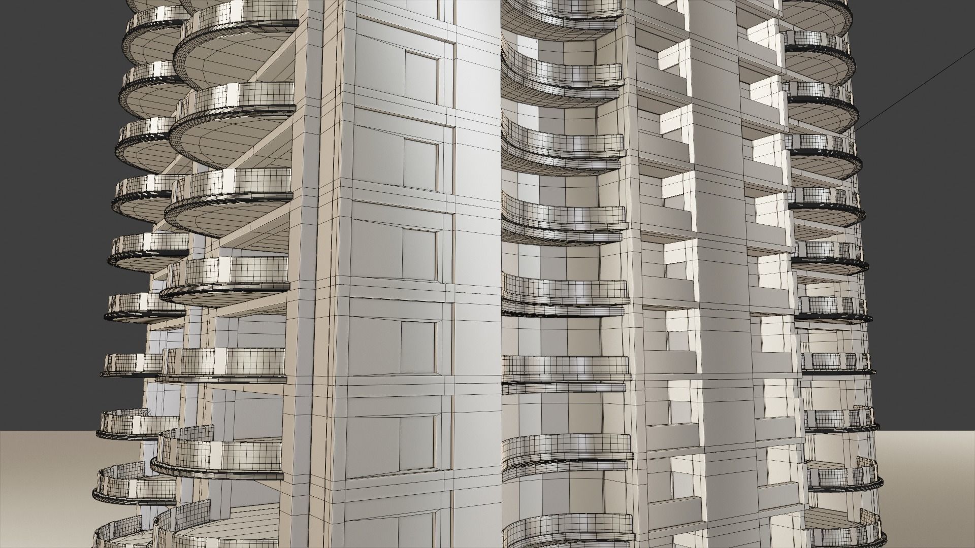 Residential Building 2 3D model_4