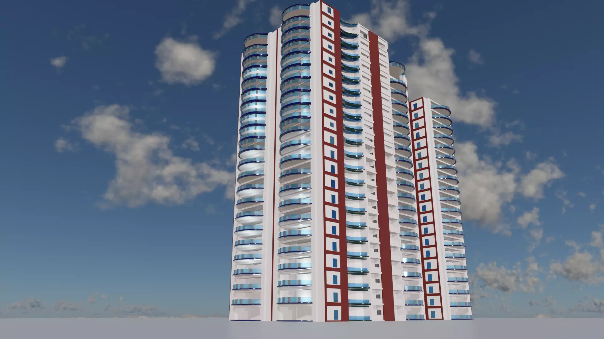 Residential Building 2 3D model_0