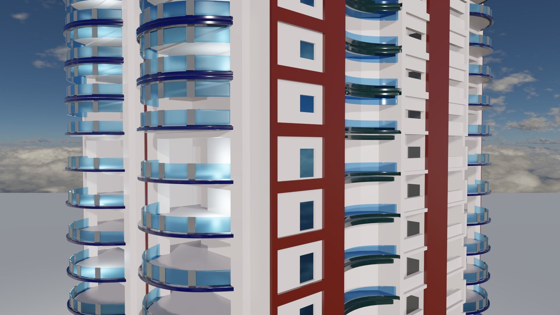 Residential Building 2 3D model_1