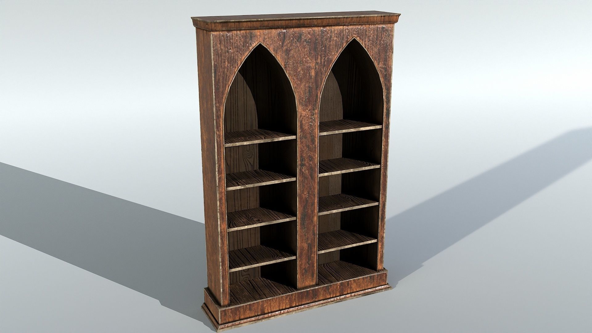 Book Shelf Low-poly 3D model_2