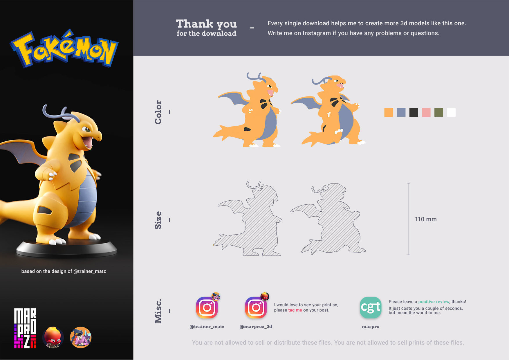 Pokemon - Dragonite x Tyranitar 3D print model_3