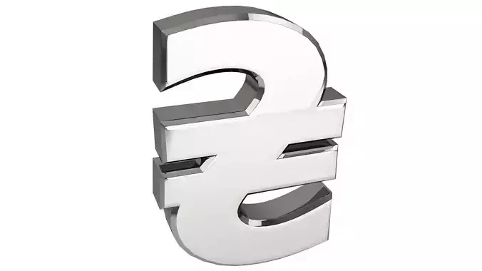 Hrivnya currency simbol 3D model