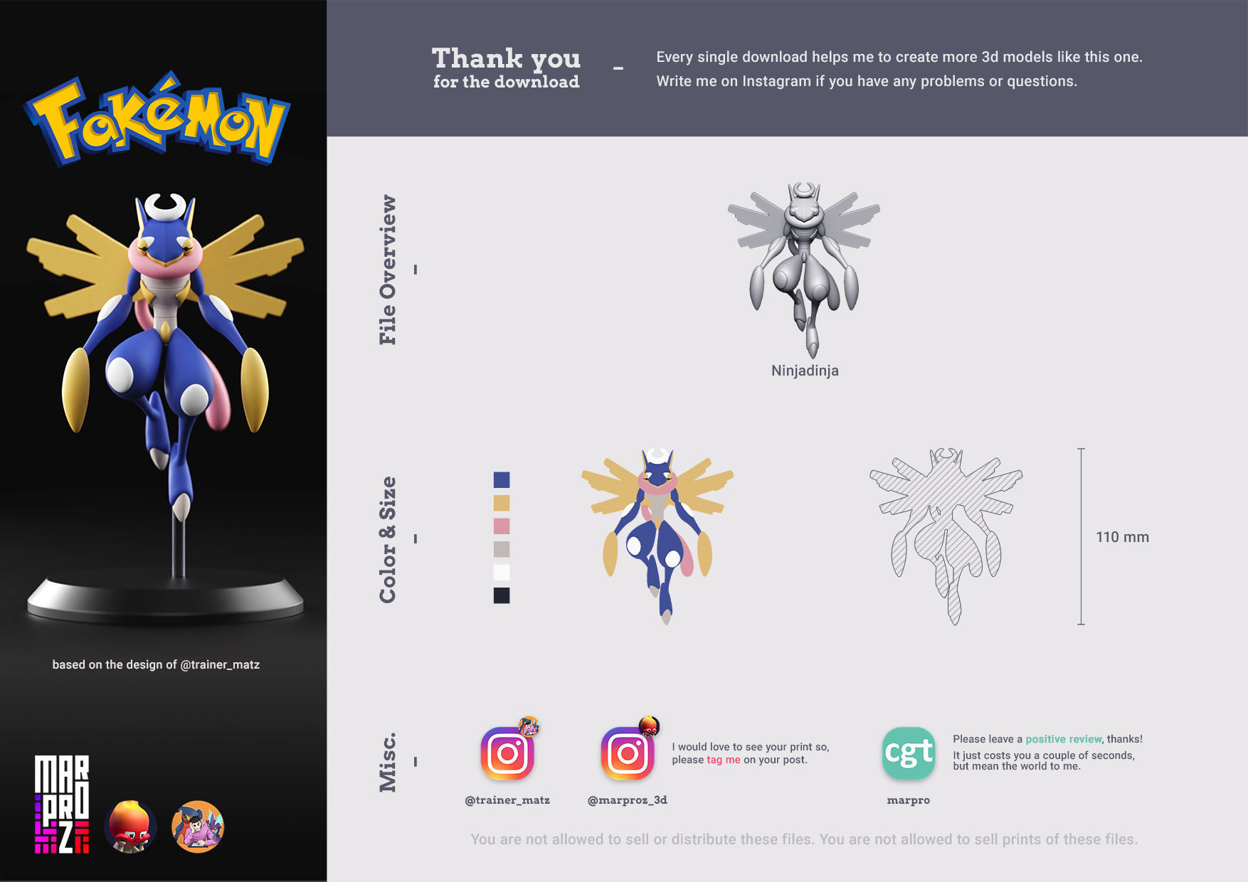 Pokemon - Greninja x Shedinja 3D print model_1