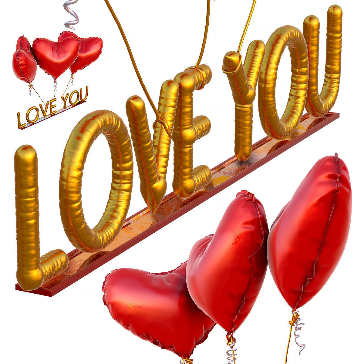 Love you ball 3D model_4