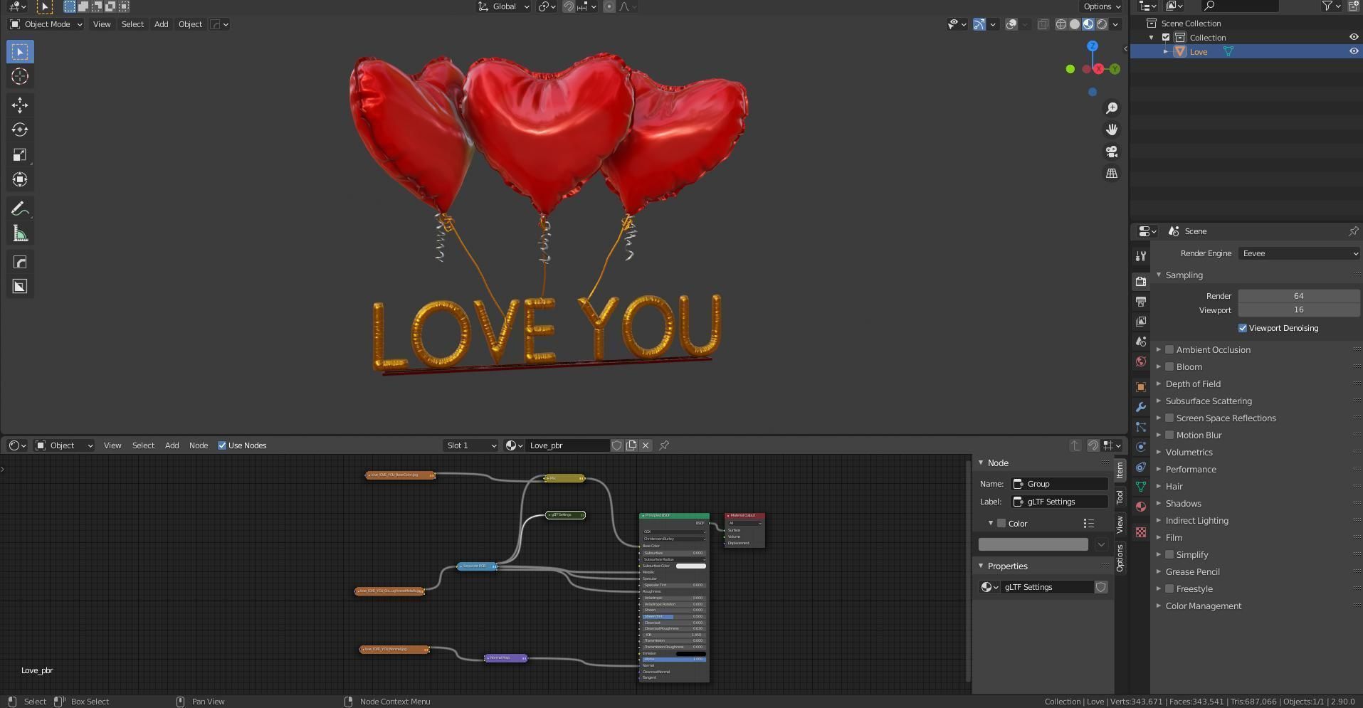 Love you ball 3D model_10