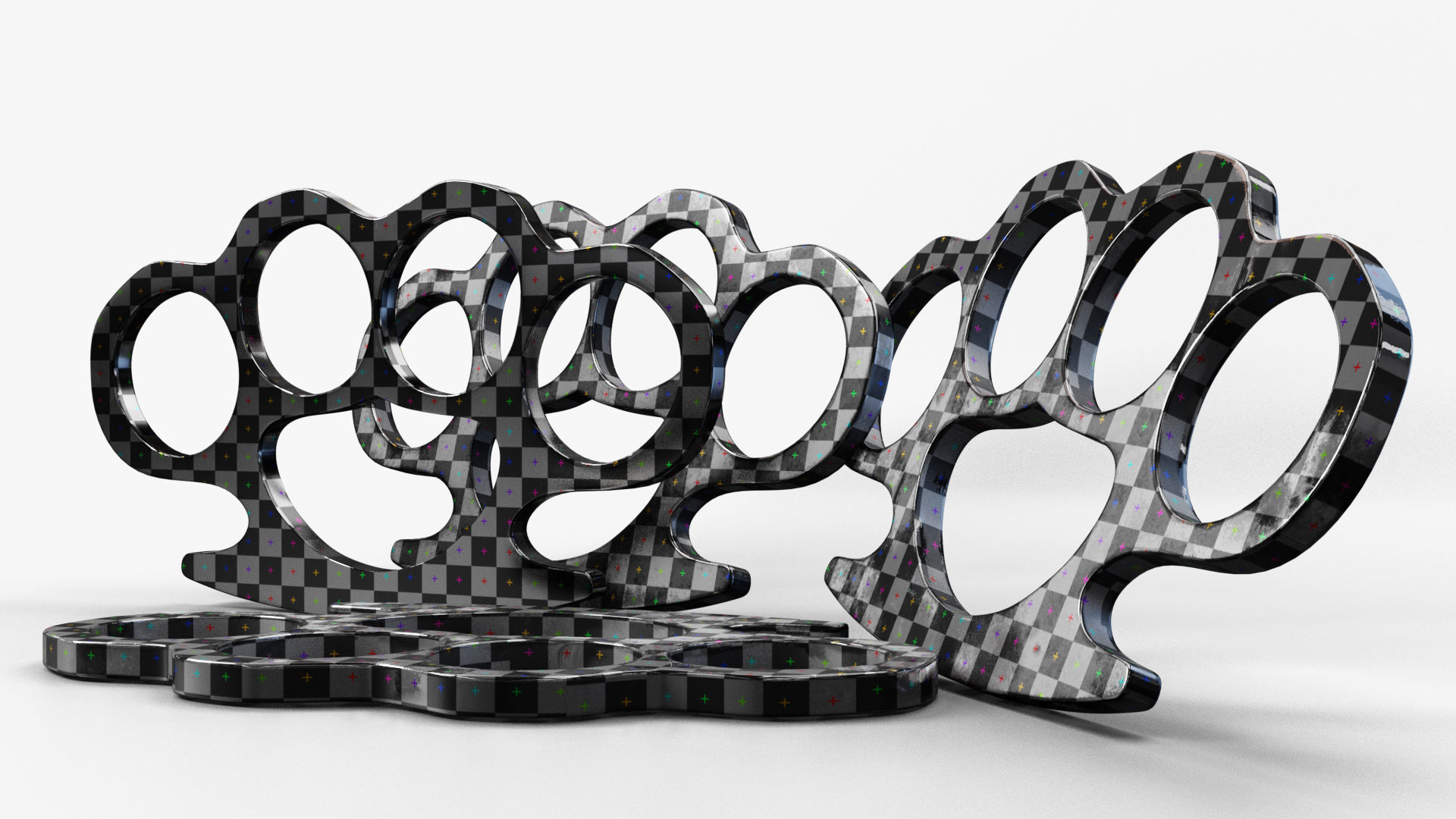 Brass Knuckle 3 Model different texture Low-poly 3D model_7