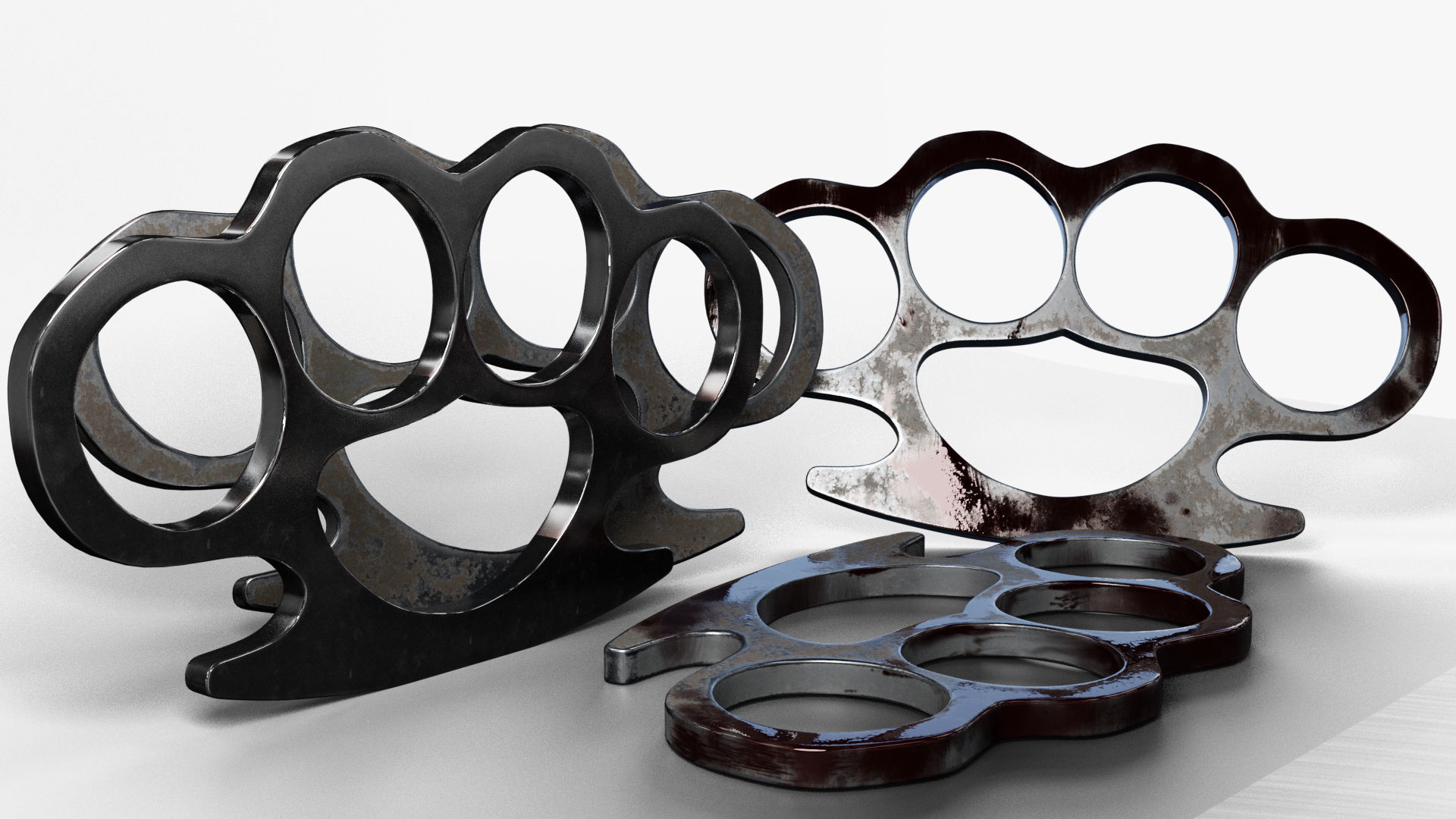 Brass Knuckle 3 Model different texture Low-poly 3D model_9