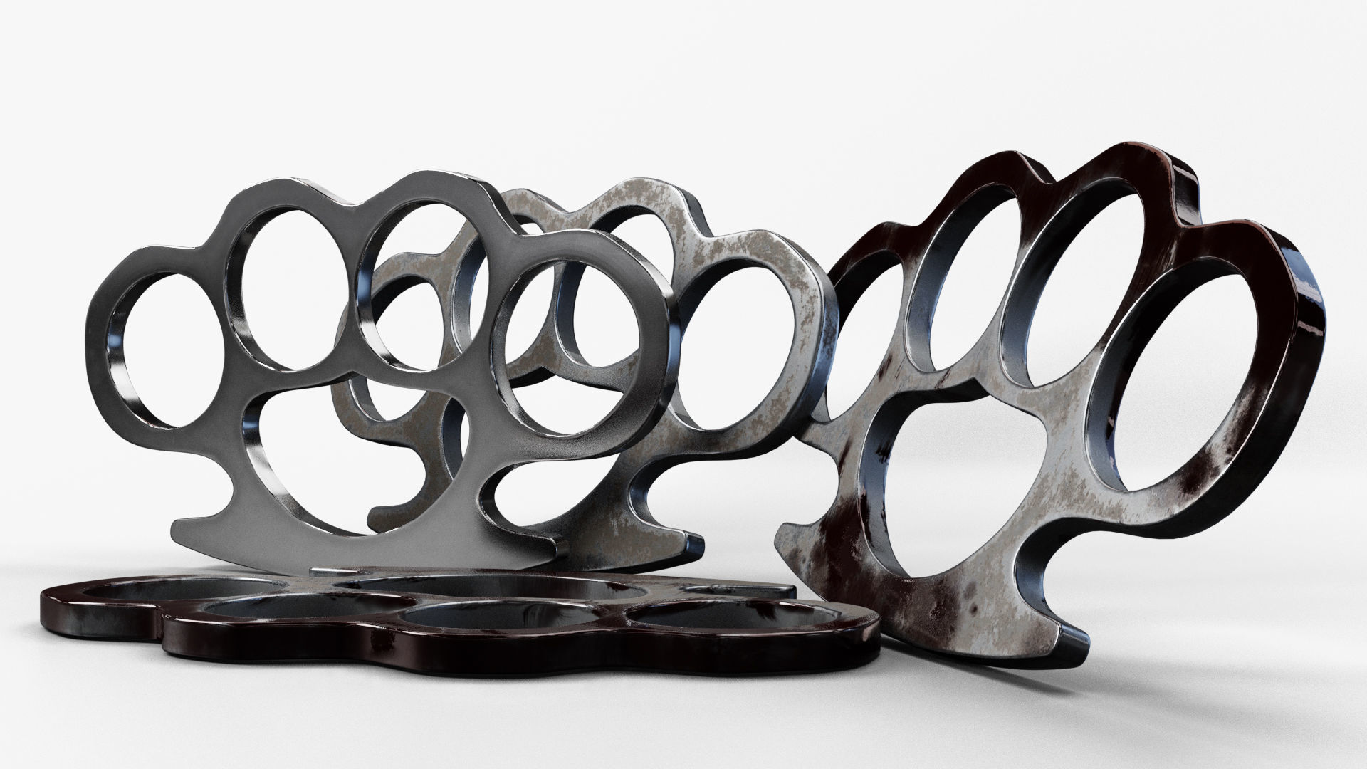 Brass Knuckle 3 Model different texture Low-poly 3D model_6