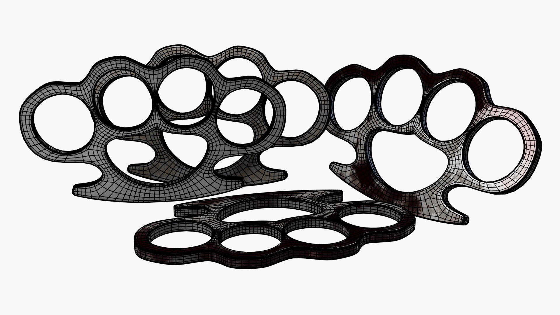 Brass Knuckle 3 Model different texture Low-poly 3D model_11