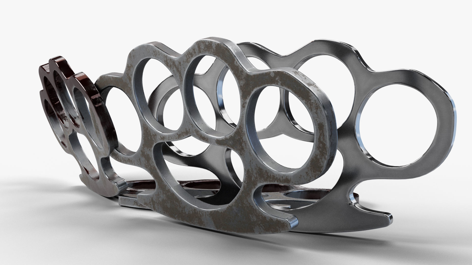 Brass Knuckle 3 Model different texture Low-poly 3D model_8