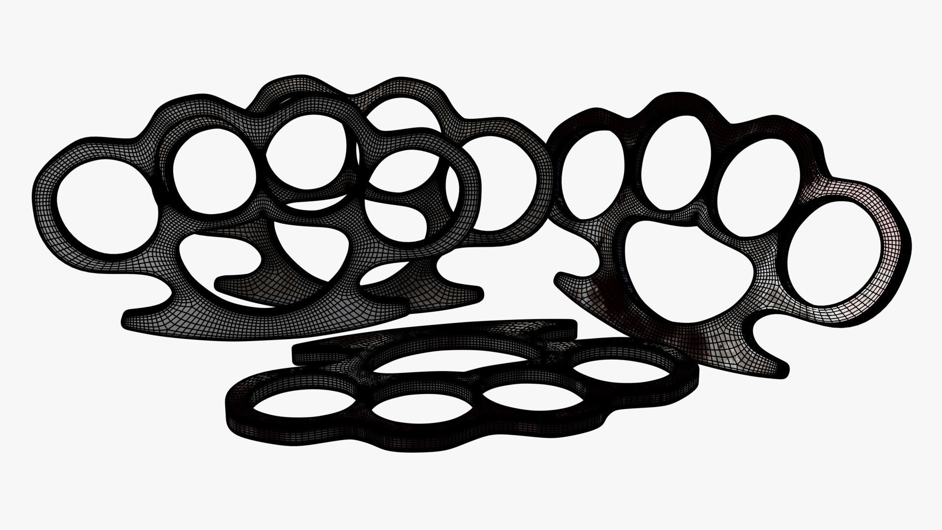 Brass Knuckle 3 Model different texture Low-poly 3D model_12