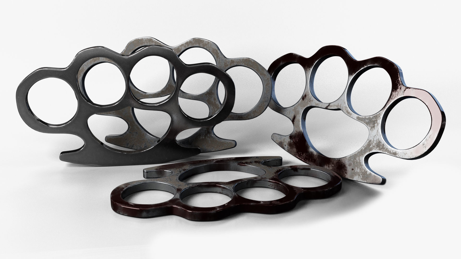 Brass Knuckle 3 Model different texture Low-poly 3D model_3