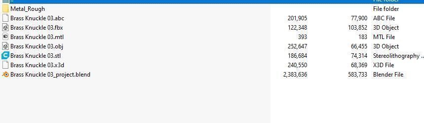 Brass Knuckle 3 Model different texture Low-poly 3D model_13