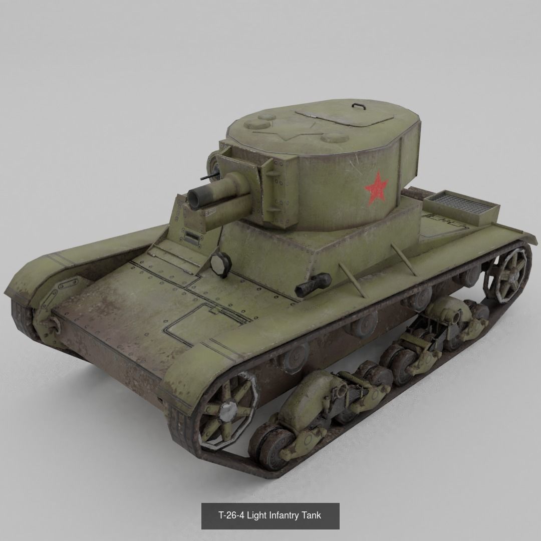 USSR Lowpoly Ground Vehicles  3D Model Collection_46