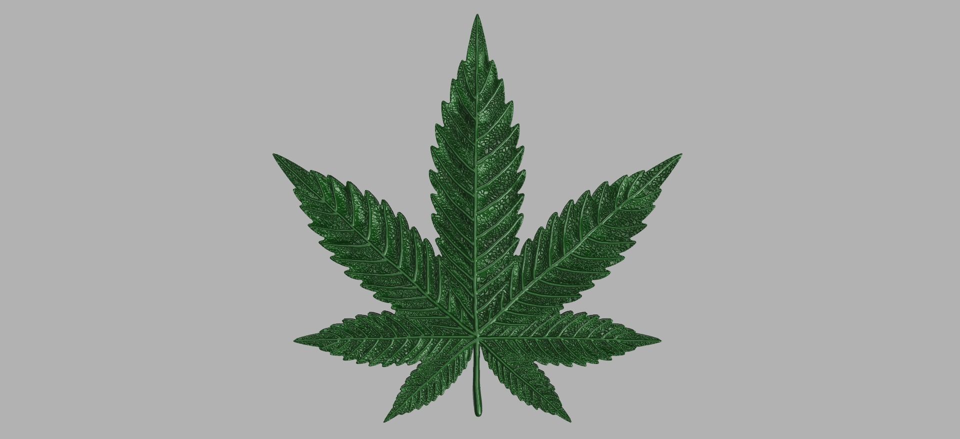 Marijuana leaf 3D print model_0