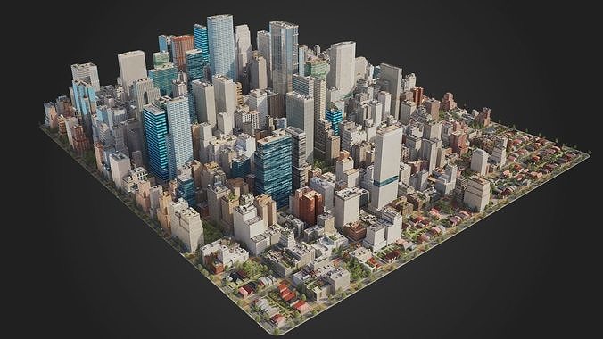 City S6-v1 MAYA Low-poly 3D model 2