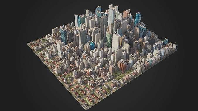 City S6-v1 MAYA Low-poly 3D model 3