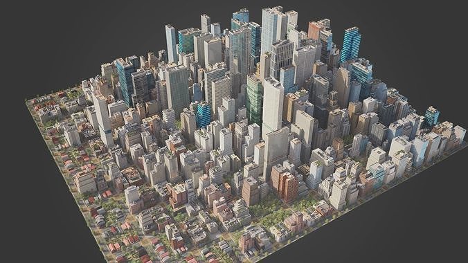 City S6-v1 MAYA Low-poly 3D model 7