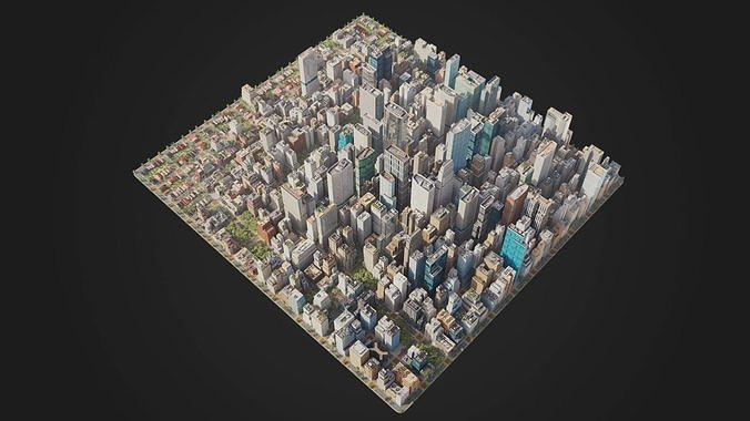 City S6-v1 MAYA Low-poly 3D model 4