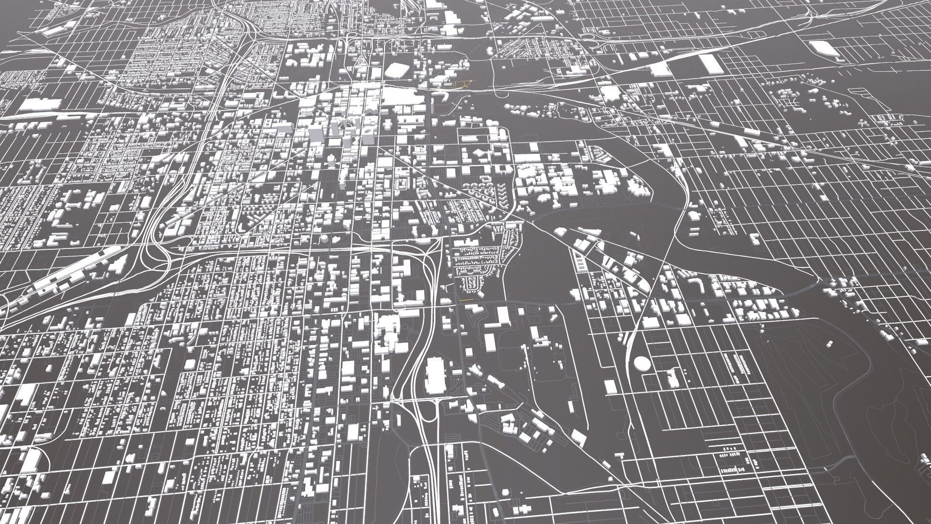 Cityscape Indianapolis USA 3D model_12