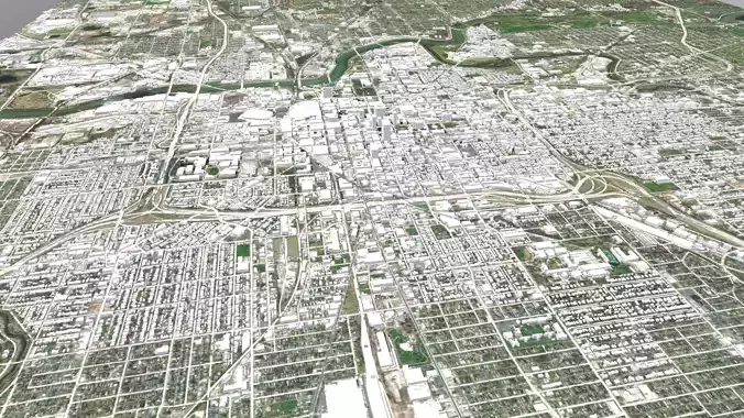 Cityscape Indianapolis USA 3D model