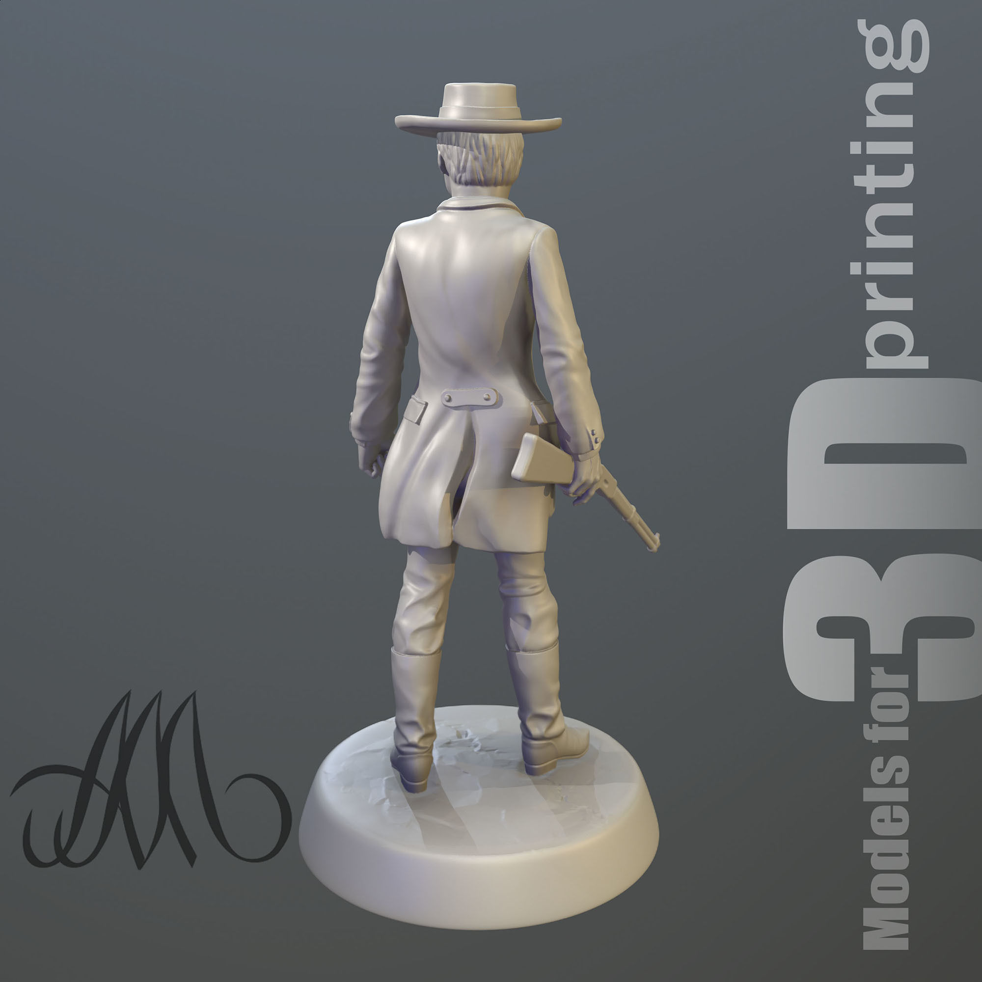 The Bad two figurines with guns and hats 3D print model_2