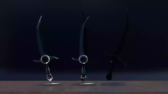 Yin Yang sword dagger Low-poly 3D model