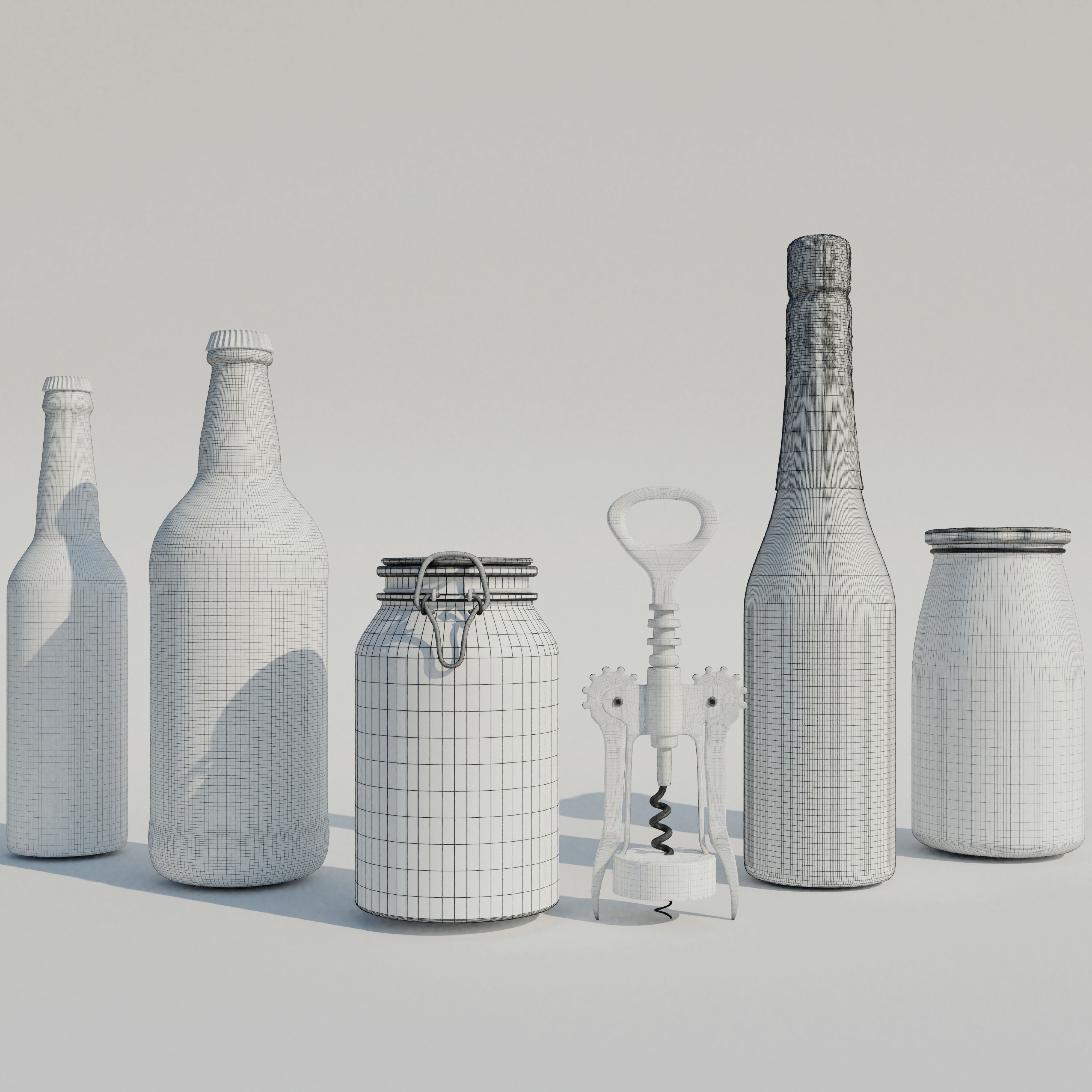 Bottle Pack Free low-poly 3D model_2