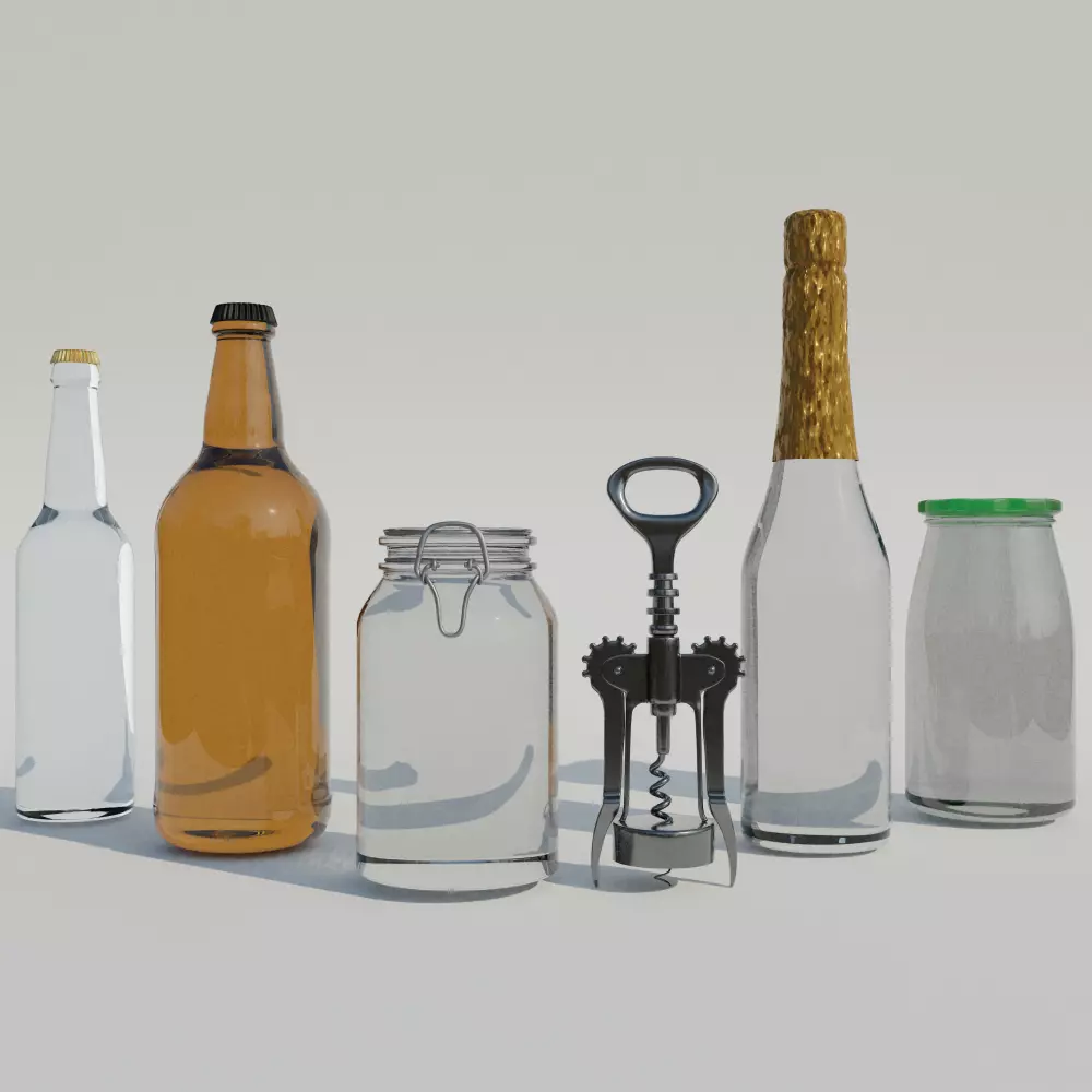 Bottle Pack Free low-poly 3D model_0