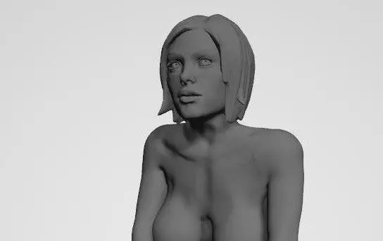 SITTING 8 woman on rock 3D print model_0