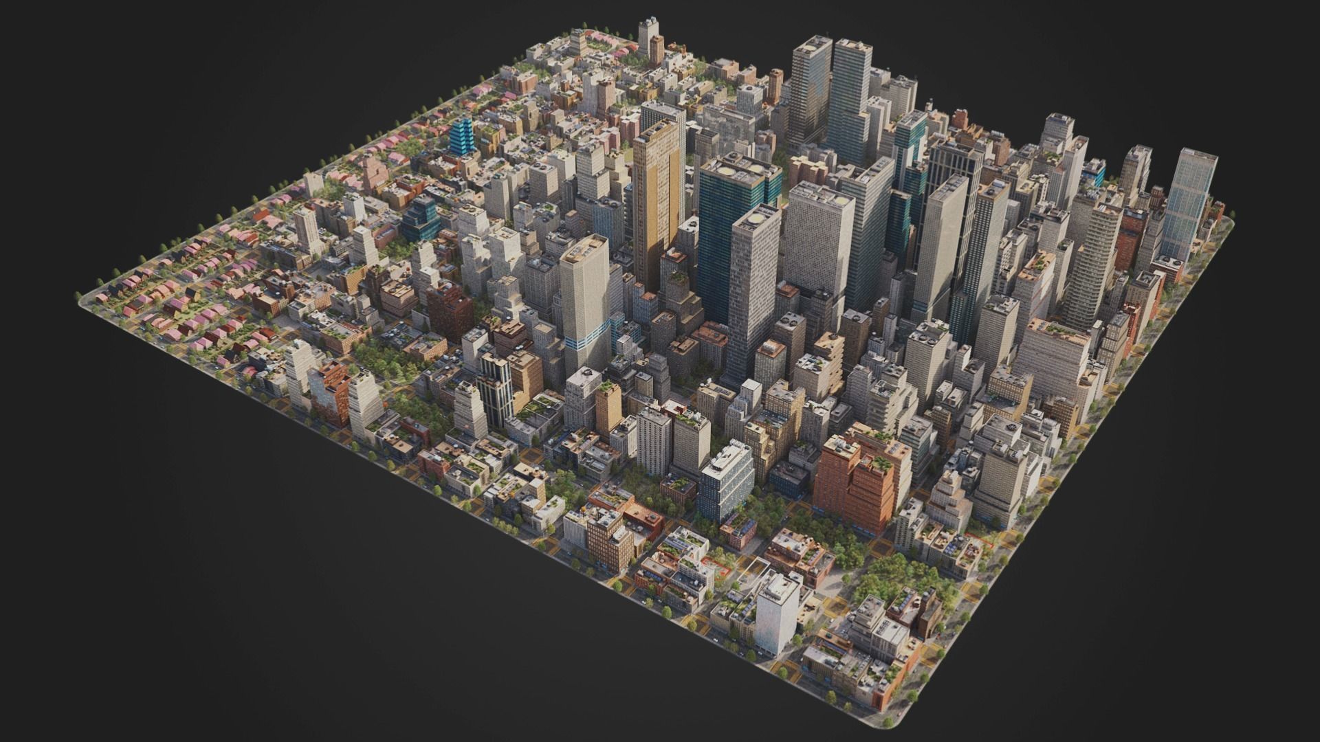 Realistic City S6-v2 MAYA Low-poly 3D model_3