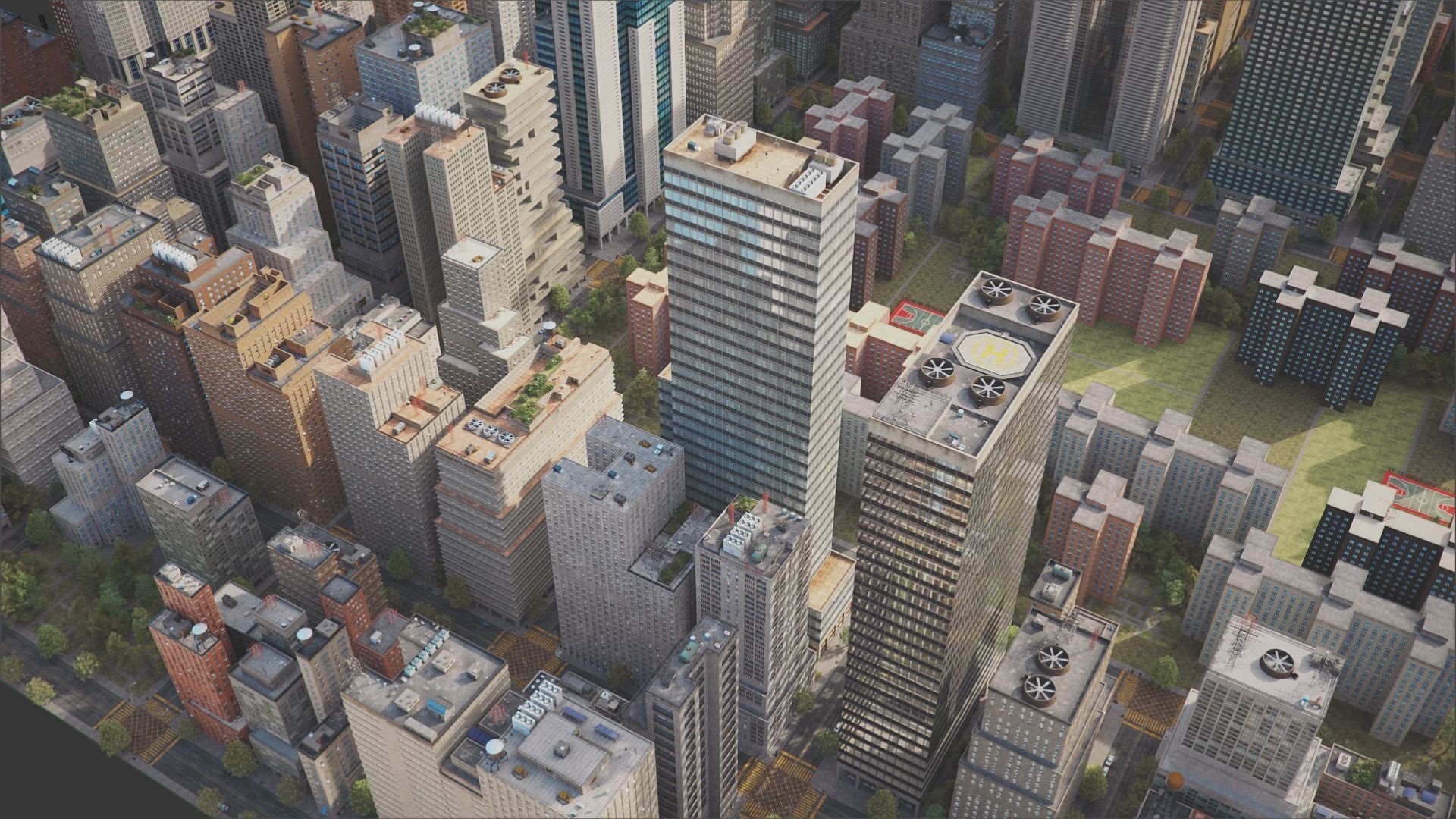 Realistic City S6-v2 MAYA Low-poly 3D model_9