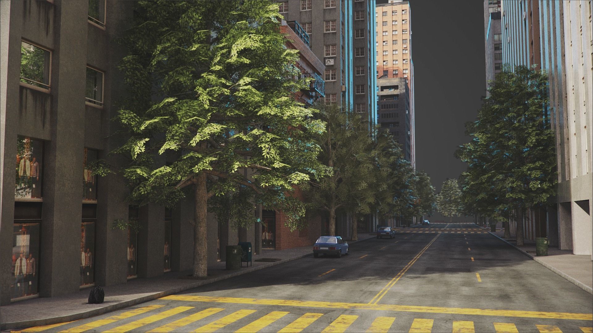 Realistic City S6-v2 MAYA Low-poly 3D model_27