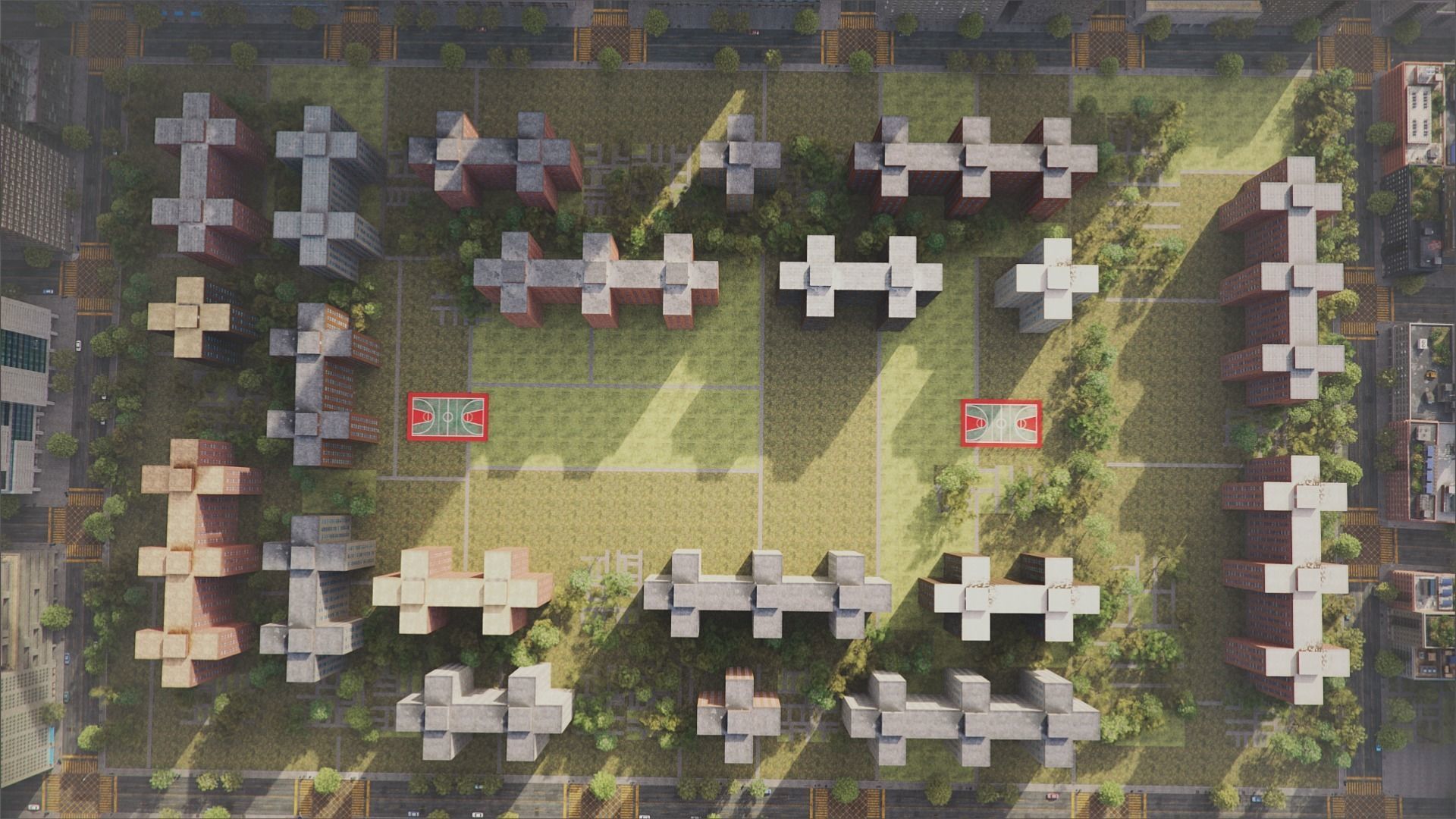 Realistic City S6-v2 MAYA Low-poly 3D model_14