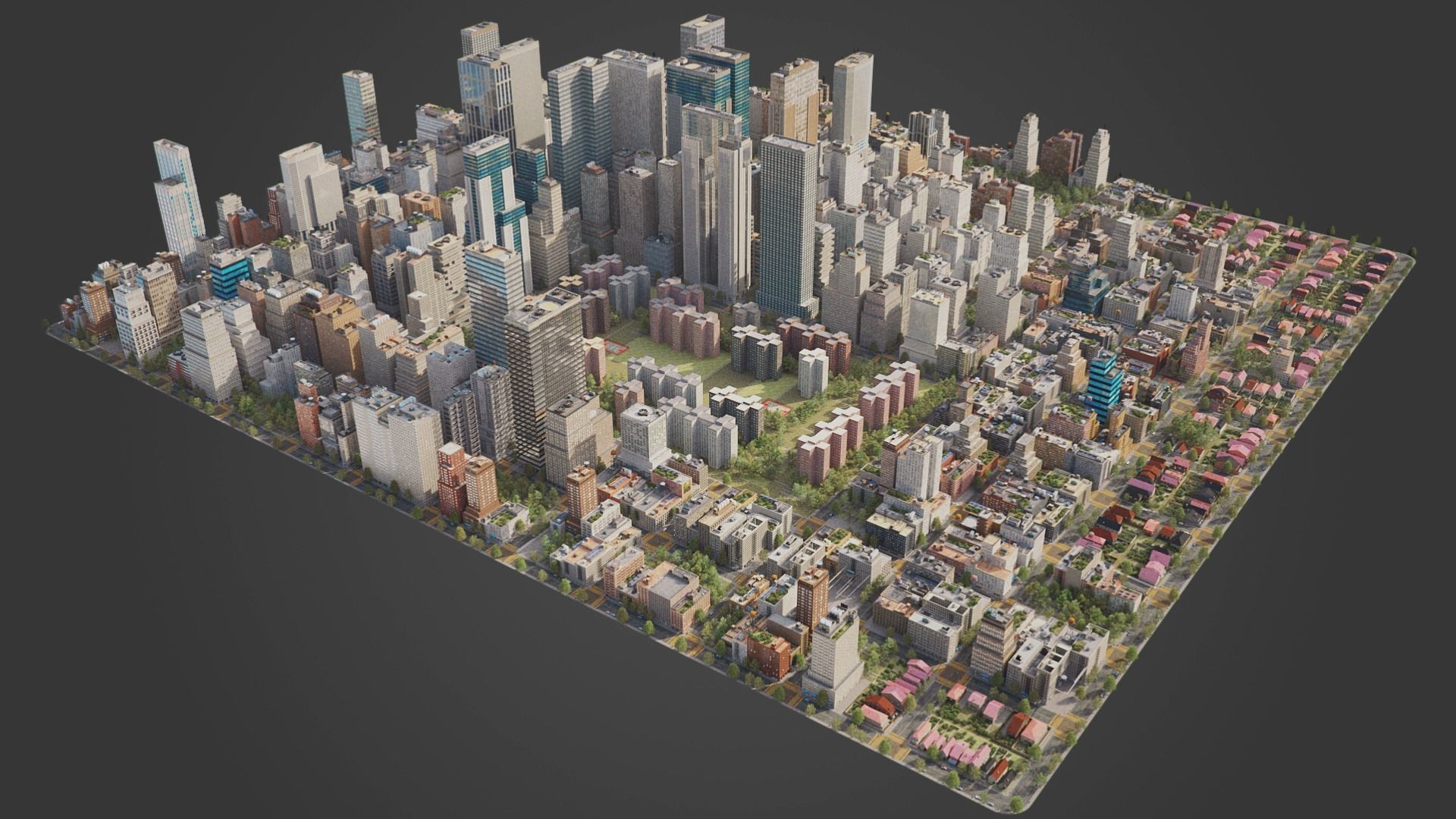 Realistic City S6-v2 MAYA Low-poly 3D model_5