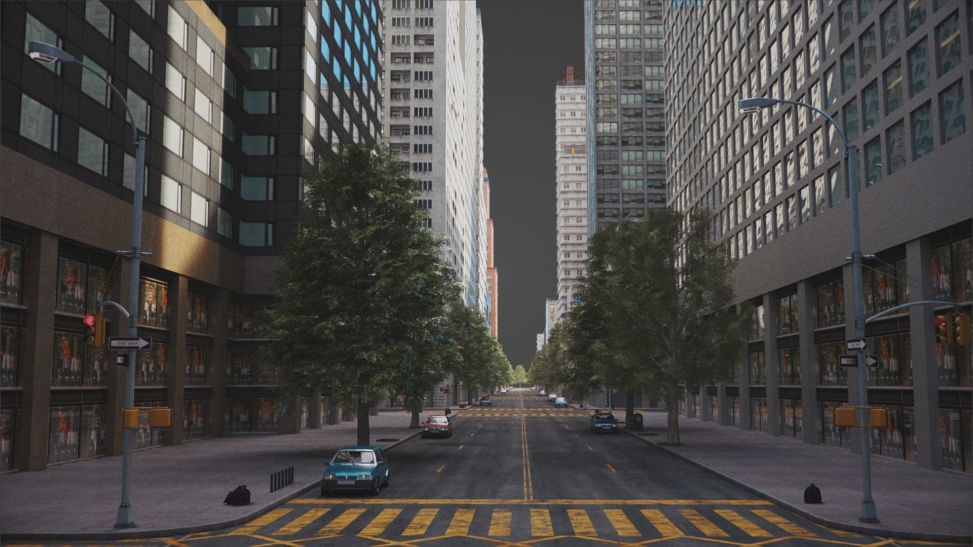 Realistic City S6-v2 MAYA Low-poly 3D model_26