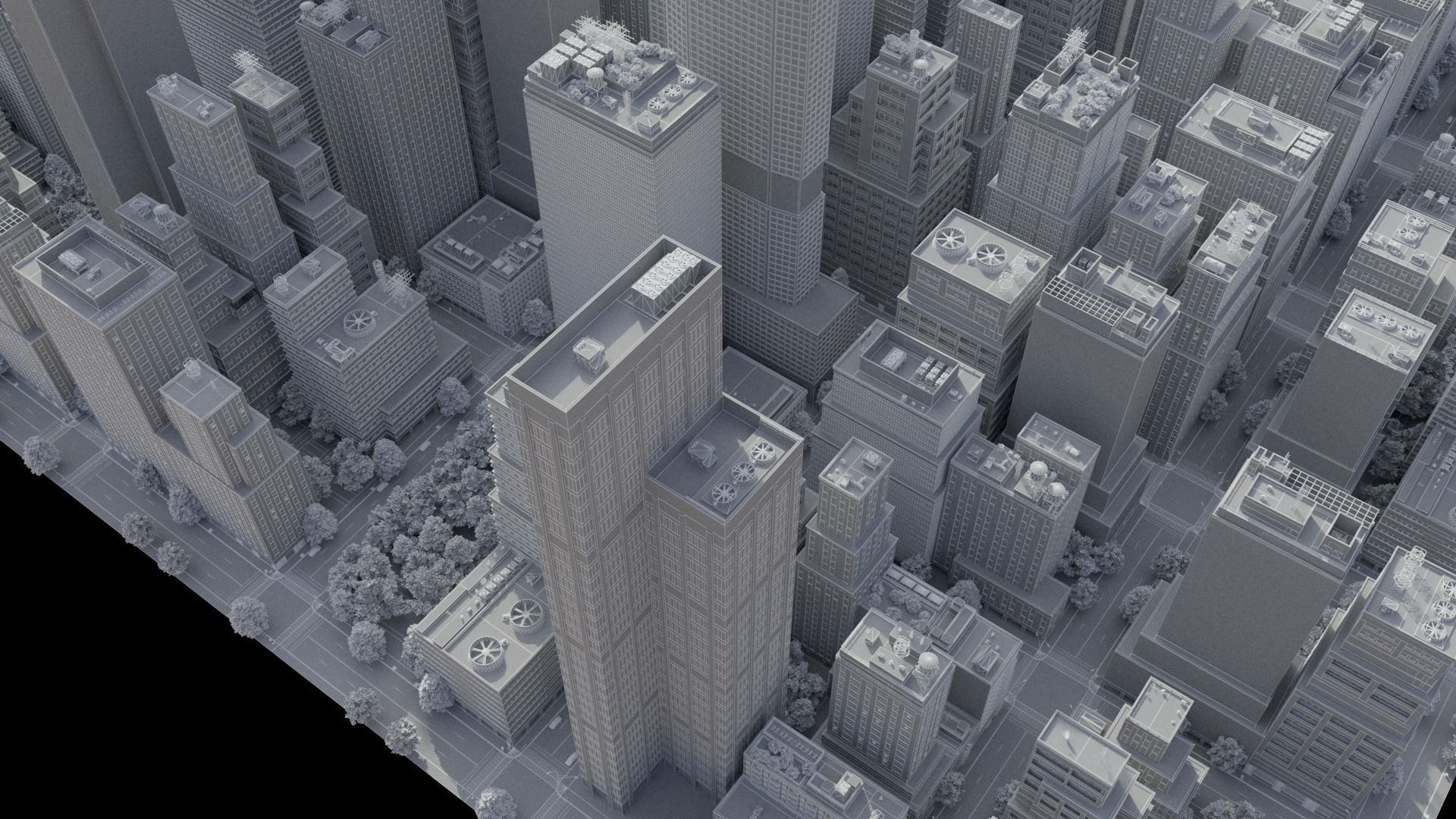 Realistic City S6-v2 MAYA Low-poly 3D model_39