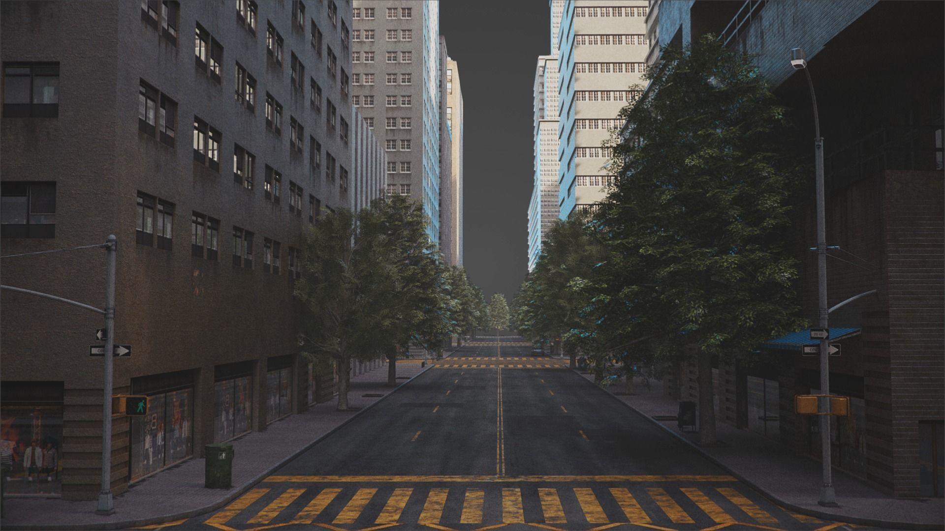 Realistic City S6-v2 MAYA Low-poly 3D model_23