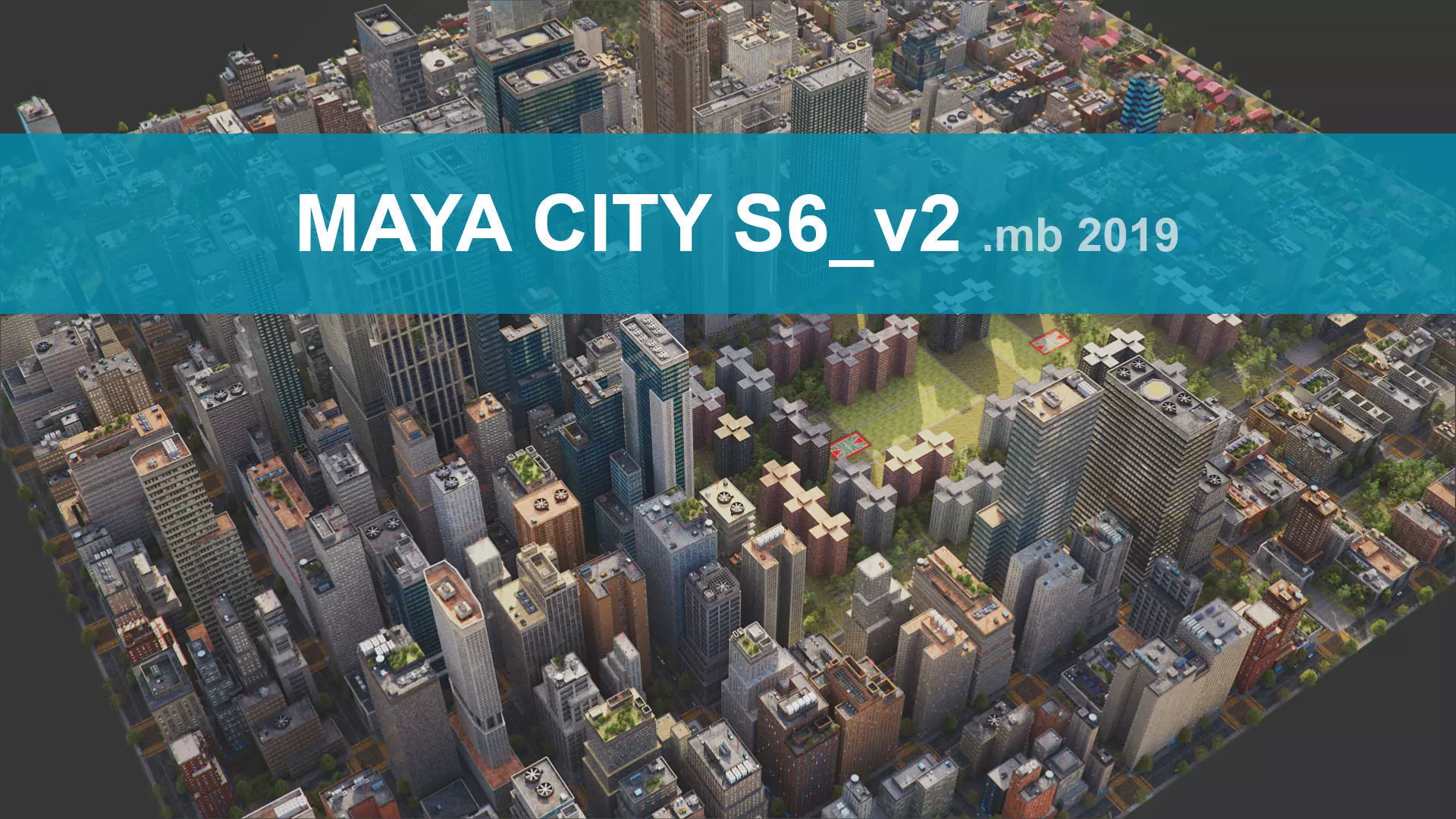 Realistic City S6-v2 MAYA Low-poly 3D model_0