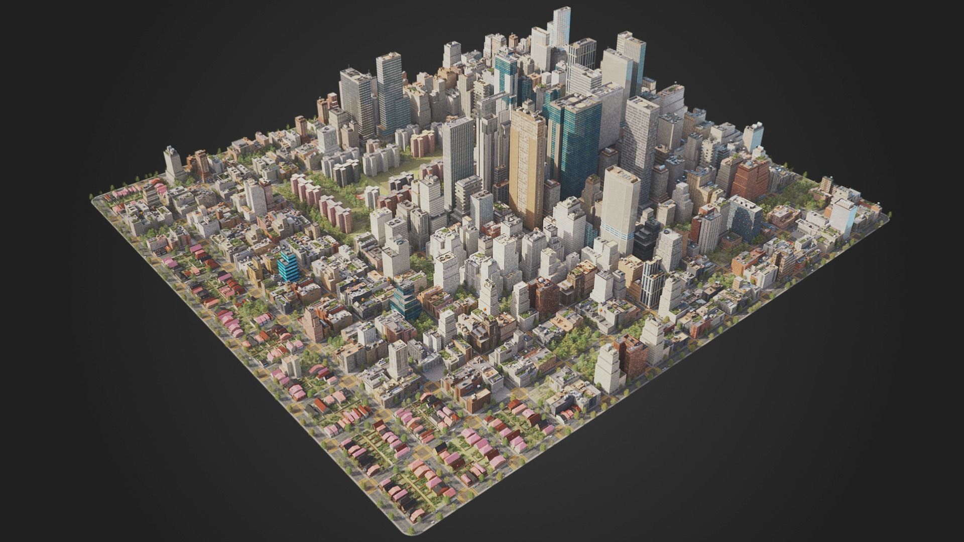 Realistic City S6-v2 MAYA Low-poly 3D model_2