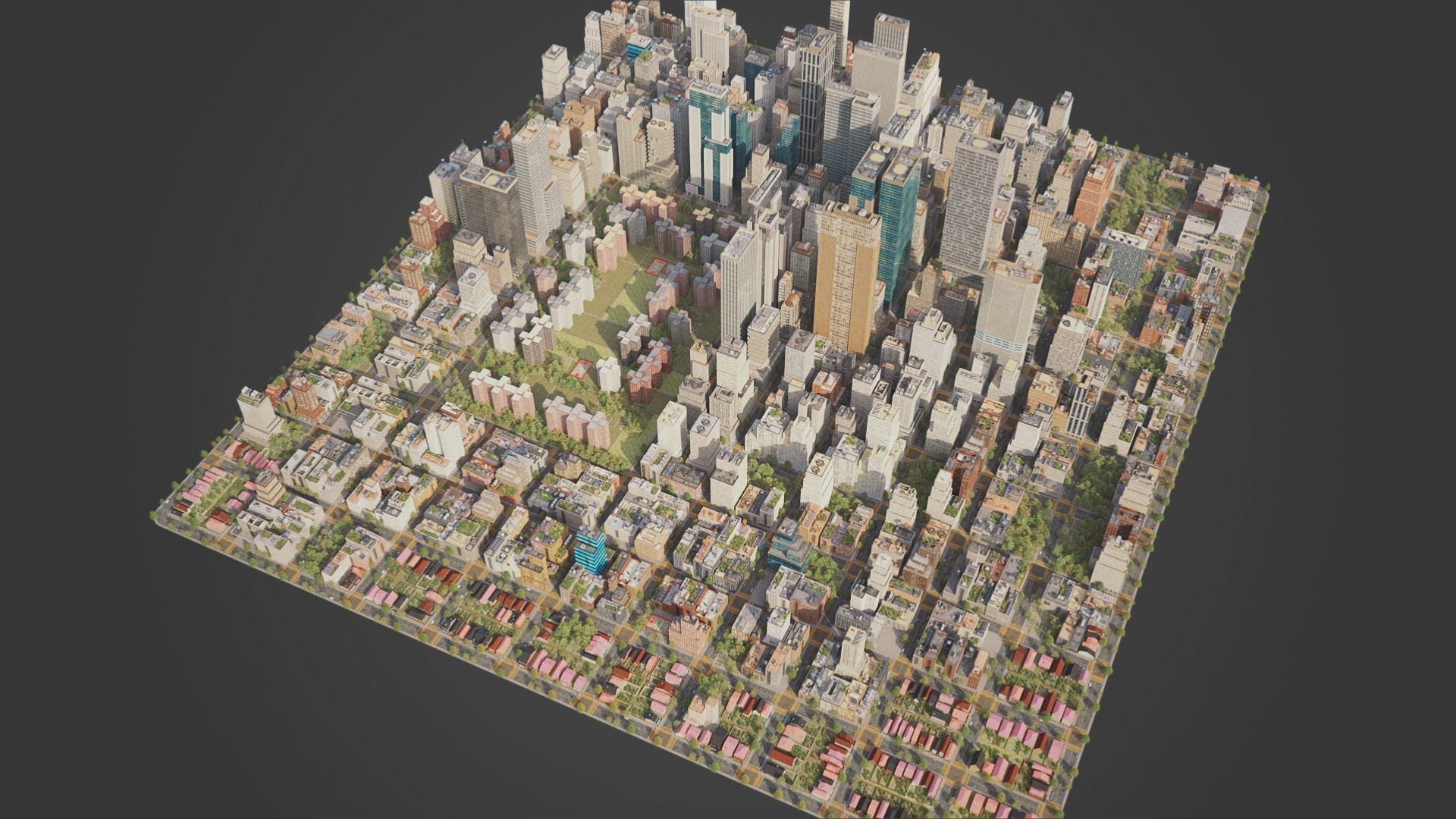 Realistic City S6-v2 MAYA Low-poly 3D model_6