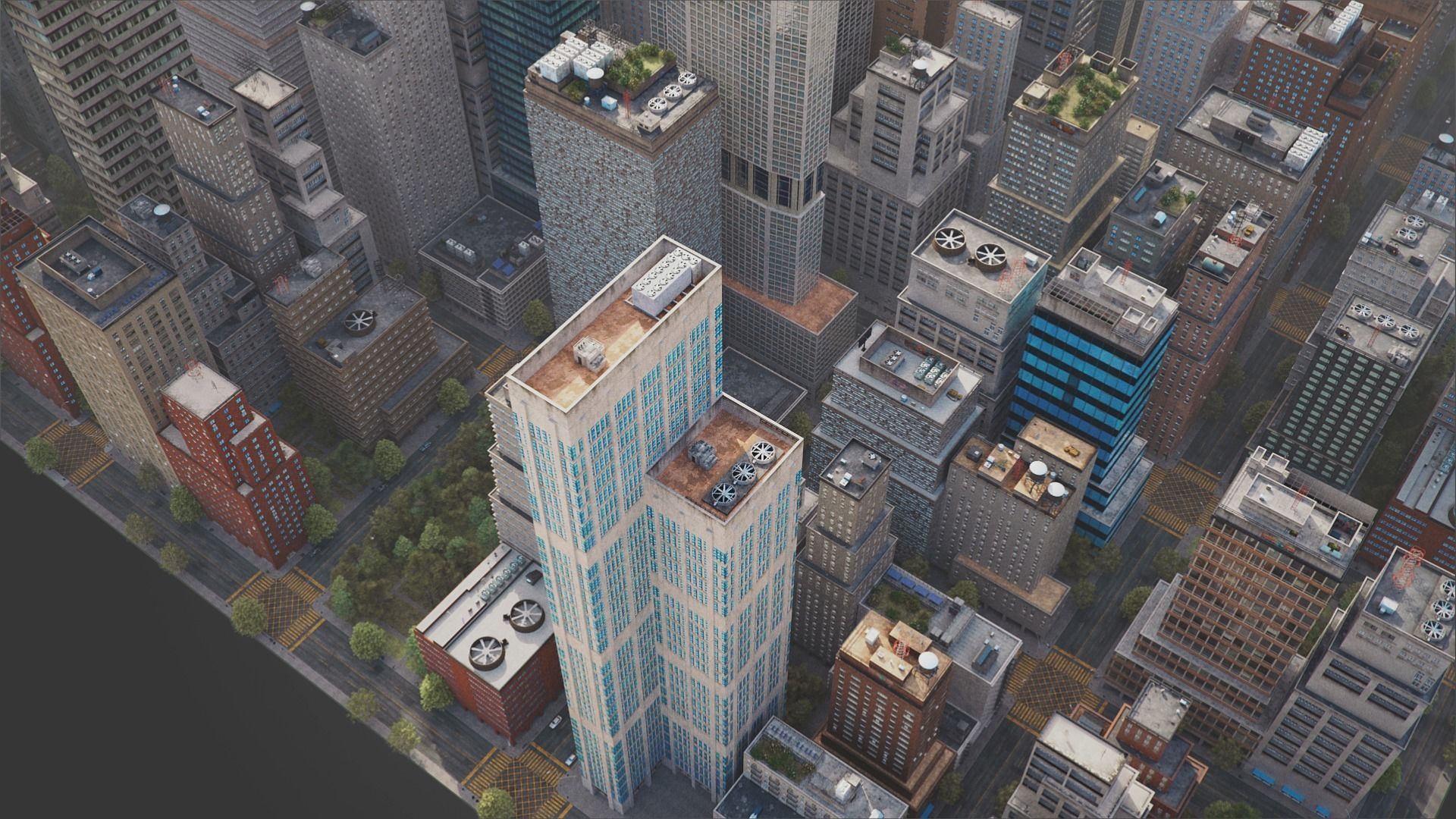 Realistic City S6-v2 MAYA Low-poly 3D model_12